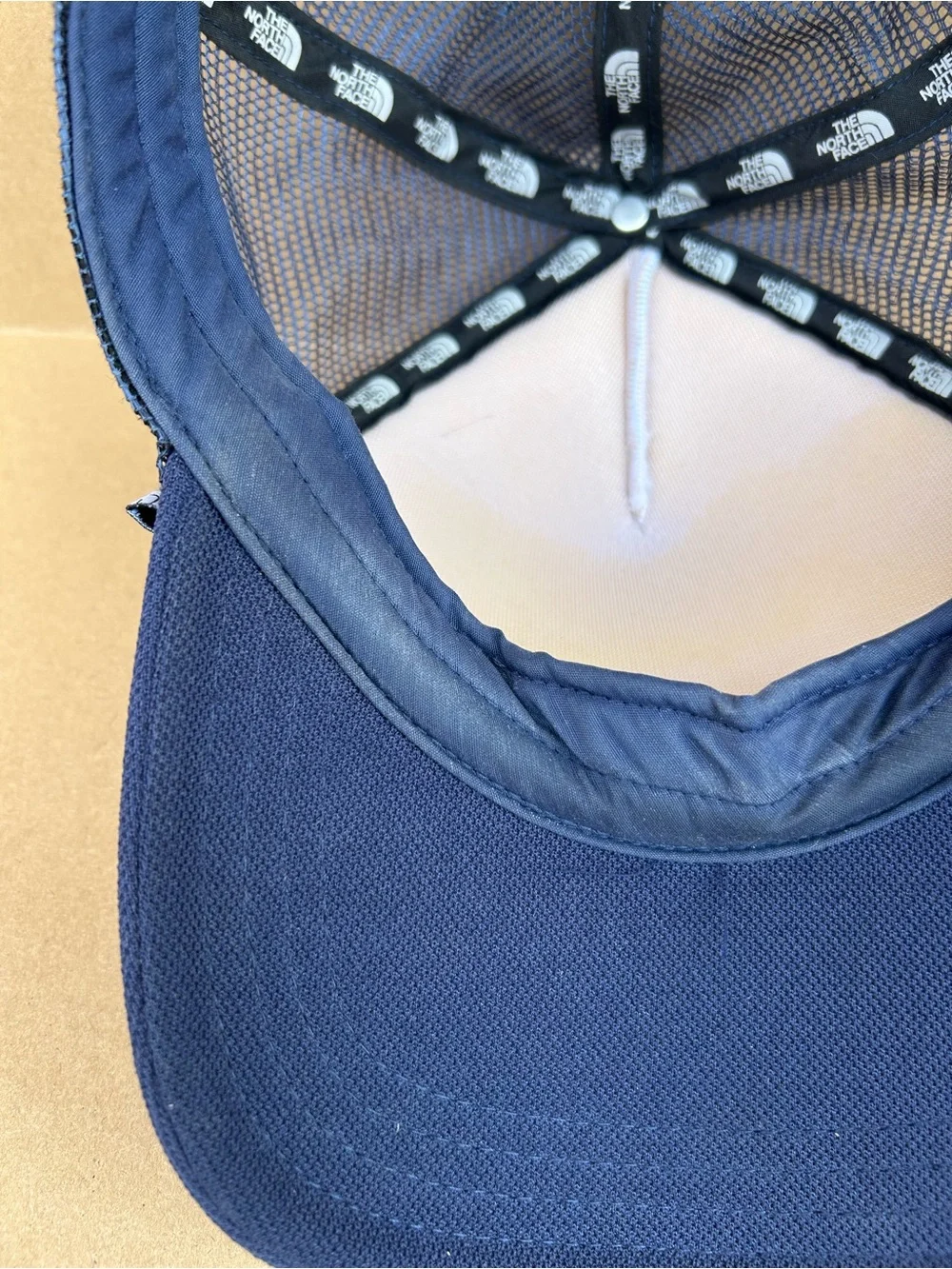 The North Face Born to Roam Trucker Hat Mesh SnapBack Blue Graphic Outdoors